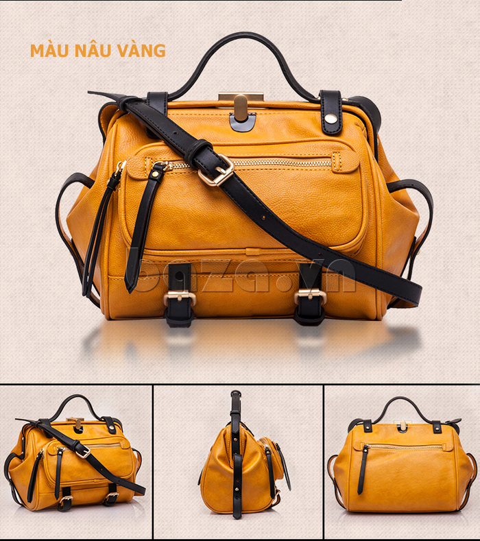 Túi xách nữ Binnitu B6610 màu nâu vàng thời trang mới lạ 