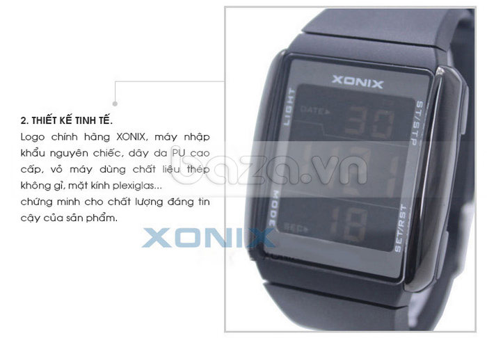 Đồng hồ thể thao XONIX FJ mặt chữ nhật mạnh mẽ tinh tế từng đường nét 