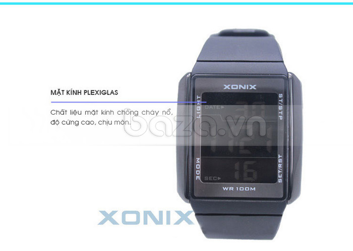 Đồng hồ thể thao XONIX FJ mặt chữ nhật mạnh mẽ mặt kính chịu được áp lực 