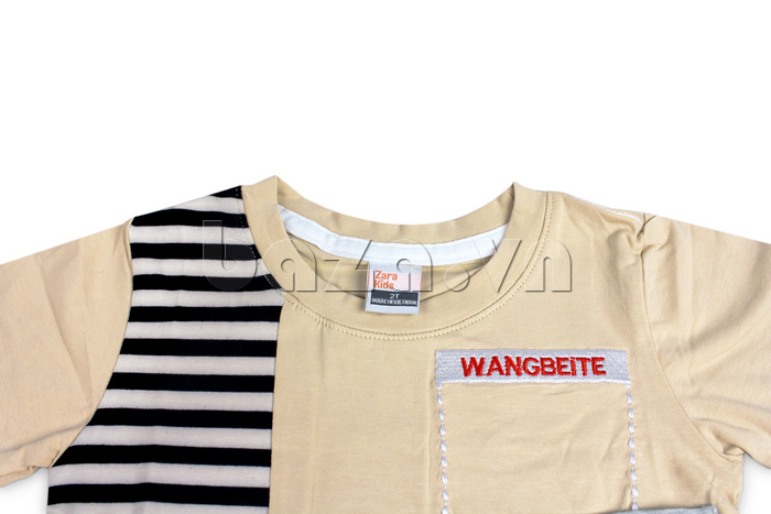Áo bé trai Wangbeite phối kẻ sọc Sài Gòn Kid SG84  - thiết kế đơn giản mà thoáng mát