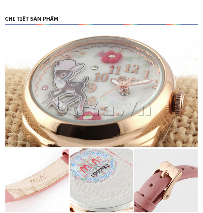Chi tiết sản phẩm của chiếc đồng hồ nữ Mini Chú nai nhỏ 
