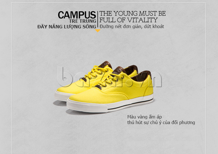 Giày vải nam Notyet NY - SC2468 màu vàng giúp bạn nổi bật nhất