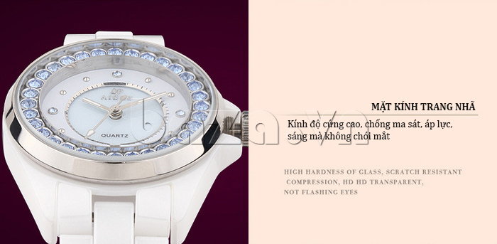 Đồng hồ nữ Aiers T131L dây gốm kính có độ cứng cao 