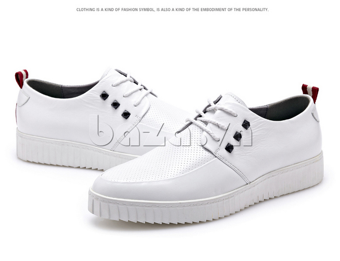 Giày da nam CDD 3511 màu trắng trẻ trung tinh tế