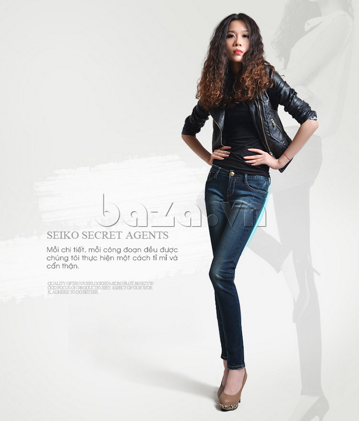 Chiếc quần jeans bulkish ống bút chì kiểu Hàn Quốc là sản phẩm quần bò nữ tuyệt vời