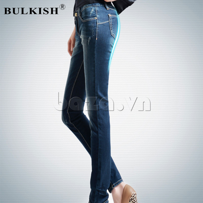 Chiếc quần jeans bulkish ống bút chì kiểu Hàn Quốc là sản phẩm quần bò nữ độc đáo