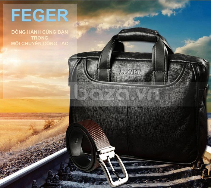Baza.vn: Túi da nam Feger Phong cách Cổ Điển hot và lạ