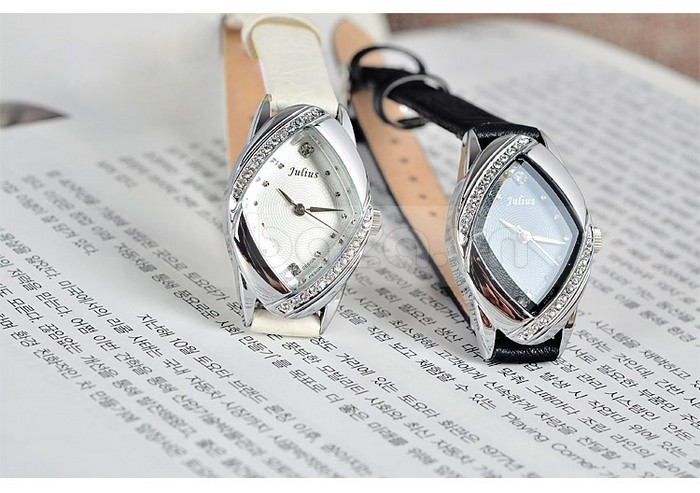 Baza.vn: Đồng hồ nữ Julius JA660 dây đeo trắng và đen
