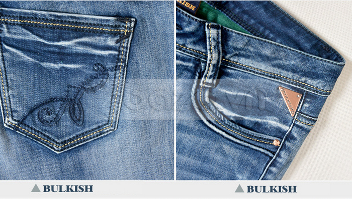 Quần Jeans nữ Bulkish mài gối hiện đại phong cách Âu Mỹ độc đáo và sáng tạo