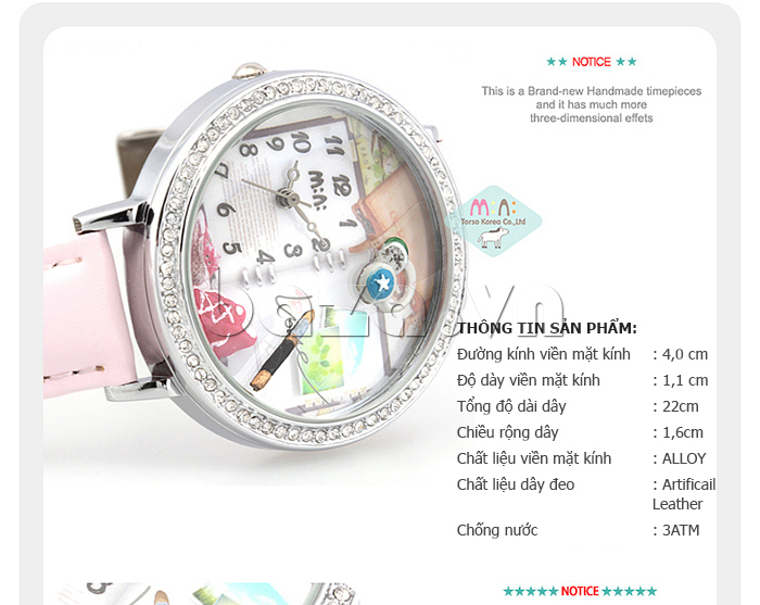 Thông tin chi tiết của Đồng hồ nữ Mini MN1079 Cuộc sống tươi đẹp