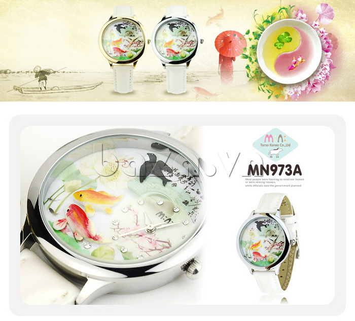 Đồng hồ nữ Mini MN973 Mặt phong cảnh đón chào mùa xuân mới 