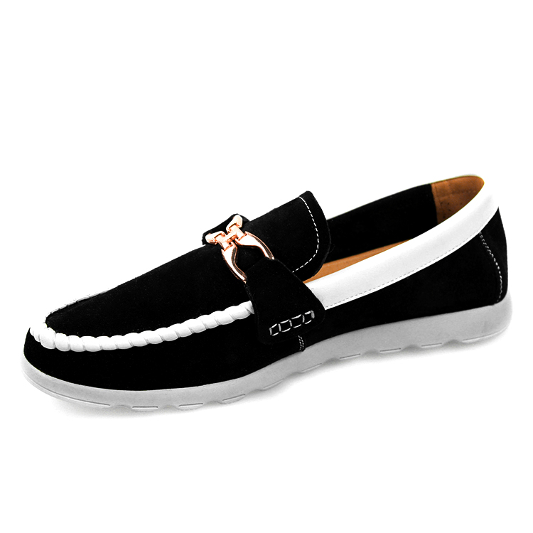 Giày da nam Simier 6608 màu đen kết hợp trắng độc đáo