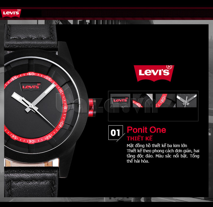 Đồng hồ nam Levis LTJ060 kim dạ quang ấn tượng