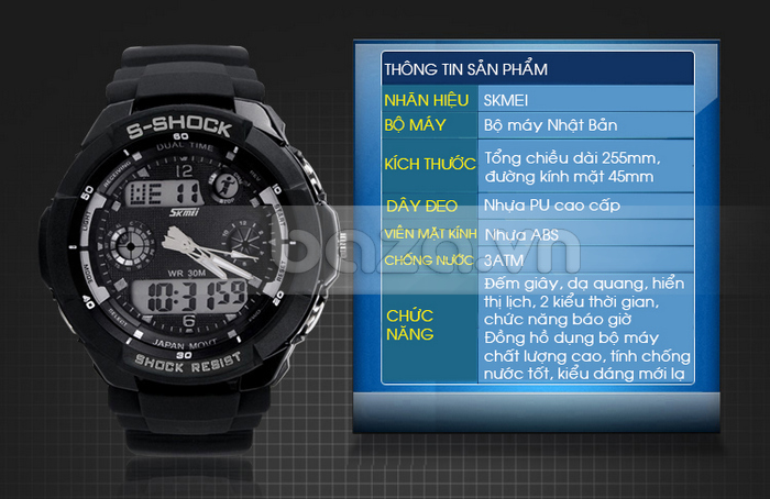 Đồng hồ thể thao S-Shock SK-0931 tính giờ chuẩn xác