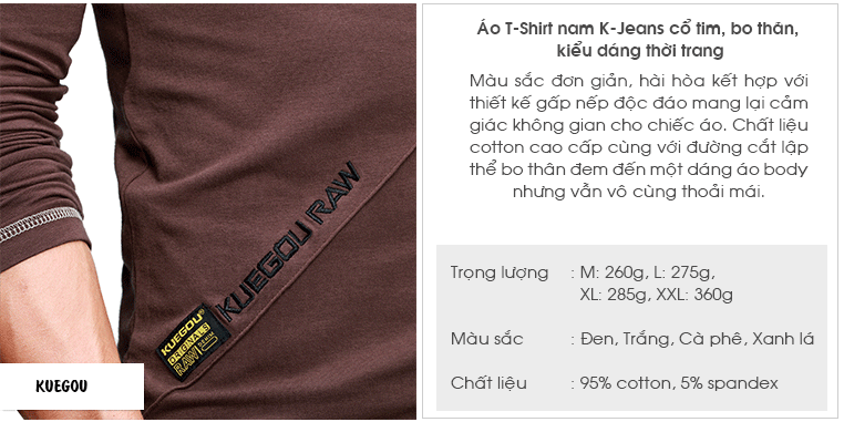 Áo thun nam dài tay K-Jeans KT-8812
