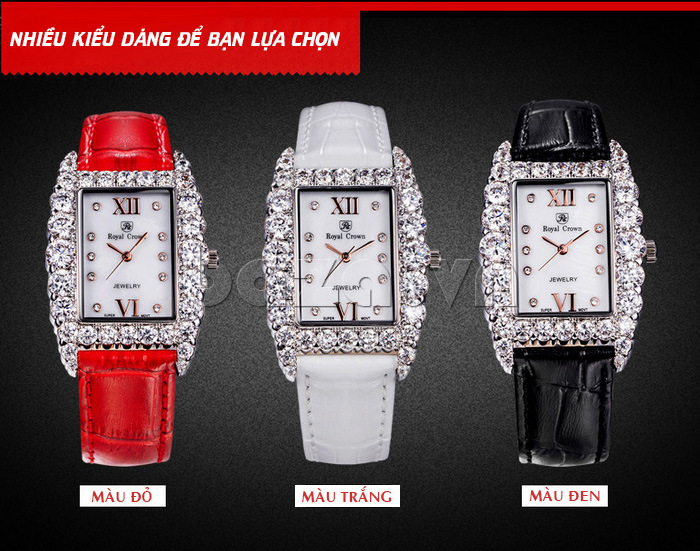 Có tới ba phiên bản cho bạn lựa chọn chiếc đồng hồ nữ Royal Crown này