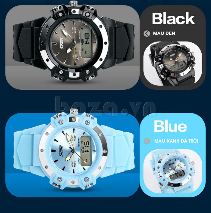 Đồng hồ điện tử SKmei thời trang 0821đa chức năng màu đen cá tính 