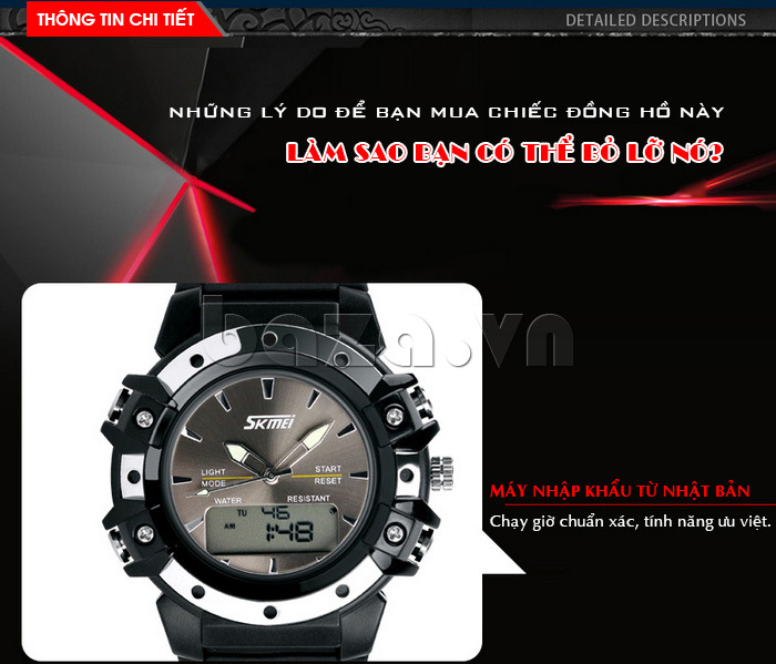 Đồng hồ điện tử SKmei thời trang 0821đa chức năng chạy giờ chuẩn xác 