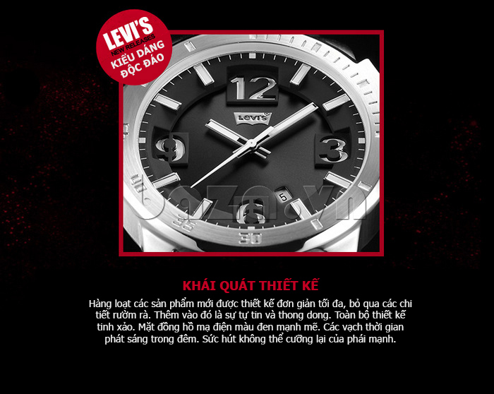 Đồng hồ nam Levis LTIA12 chính hãng, dây da đẹp