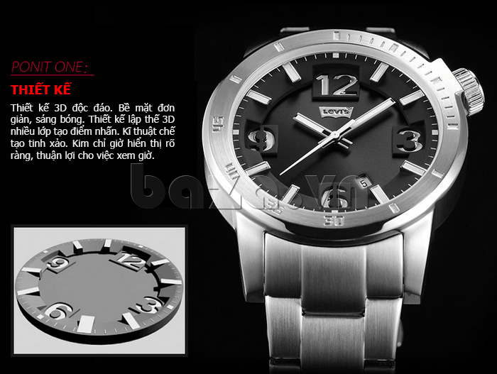 Đồng hồ nam Levis LTIA12 chính hãng, dây da thời trang