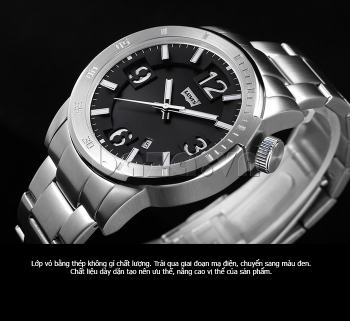 Đồng hồ nam Levis LTIA12 chính hãng, dây da hoàn hảo