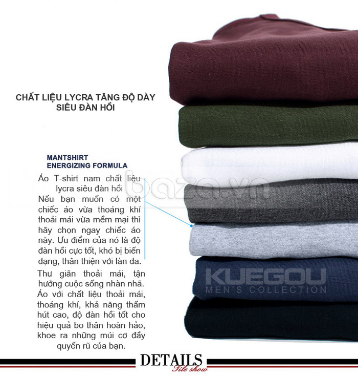 Áo thun nam dài tay K-Jeans KT-801LD chất liệu đàn hồi thân thiện với làn da 