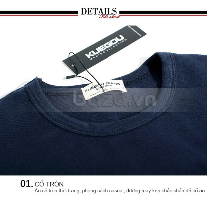 Áo thun nam dài tay K-Jeans KT-801LD chính hãng có nhãn hiệu rõ ràng 