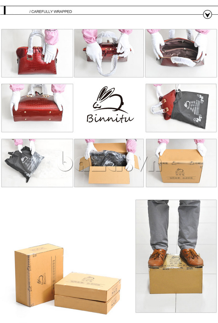 Túi xách nữ Binnitu B1393 Kiểu dáng độc đáo dễ bảo quản 