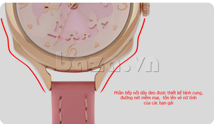 Đồng hồ Mini nữ MN989 kim giây hình sóng thiết kế mềm mại, tôn vẻ nữ tính