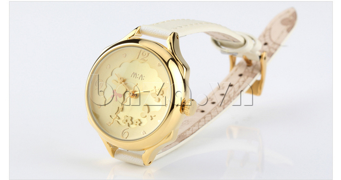 Đồng hồ Mini nữ MN989 kim giây hình sóng màu ánh kim xa hoa, kiêu kỳ