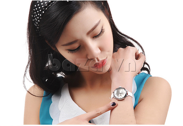 Đồng hồ Mini nữ MN989 kim giây hình sóng lấp lánh vẻ đẹp