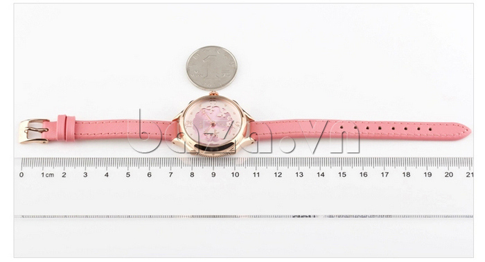Đồng hồ Mini nữ MN989 kim giây hình sóng độ dài dây da phù hợp