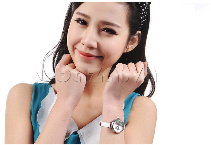 Đồng hồ Mini nữ MN989 kim giây hình sóng cá tính 