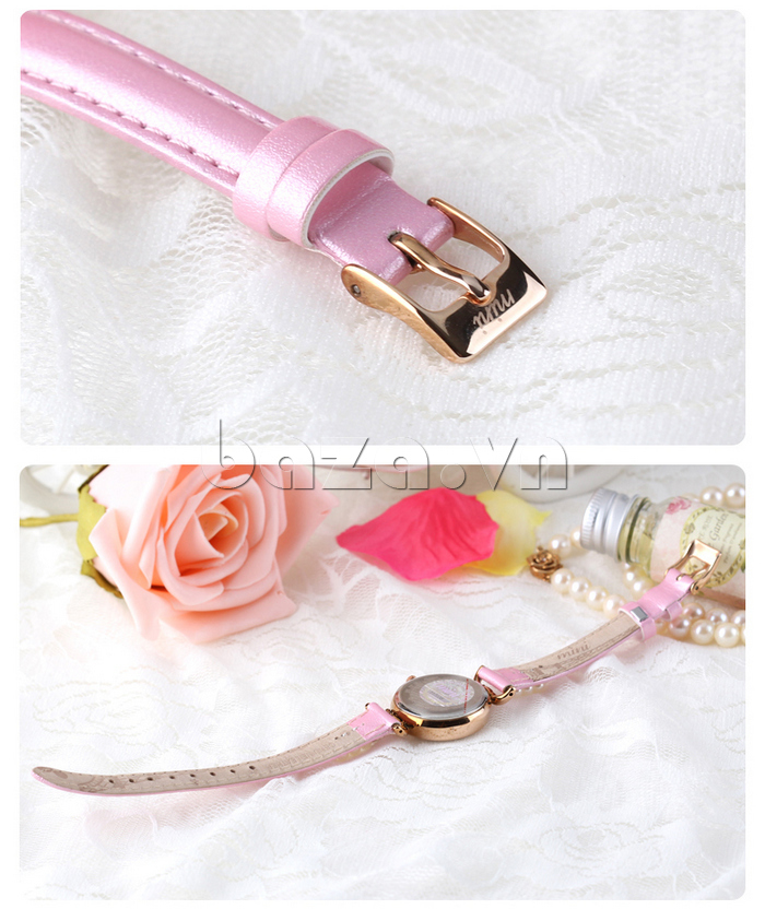 Đồng hồ nữ Mini MN935 mặt hoa hồng tinh tế bề mặt đẹp , cuốn hút