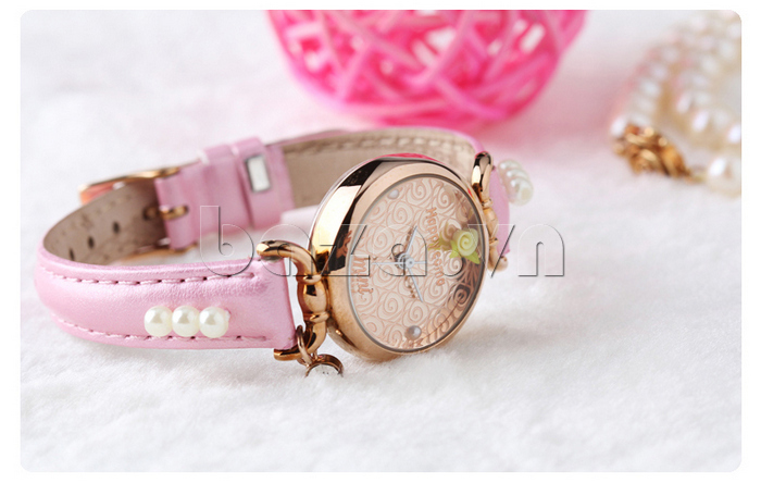 Đồng hồ nữ Mini MN935 mặt hoa hồng tinh tế họa tiết tinh tế