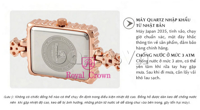 Chiếc đồng hồ sử dụng bộ máy quartz nhập khẩu từ Nhật Bản với độ chính xác tuyệt đối