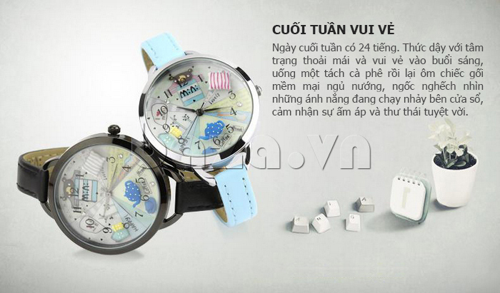 Đồng hồ nữ Mini MNS880 gấu trúc đáng yêu