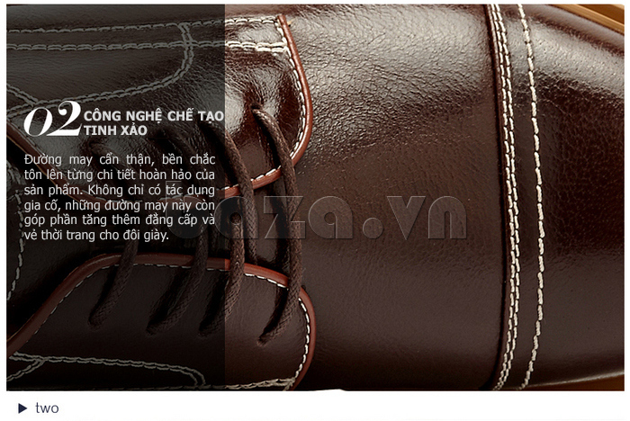 Giày da nam gót phẳng CDD 7776 sử dụng công nghệ chế tác tinh xảo