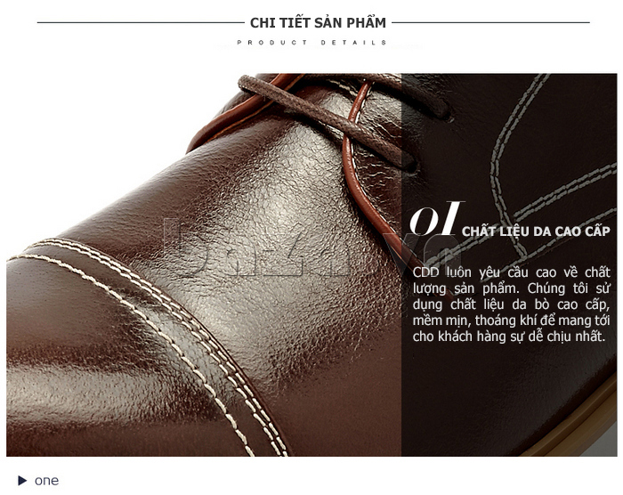 Giày da nam gót phẳng CDD 7776 sử dụng chất liệu da cao cấp