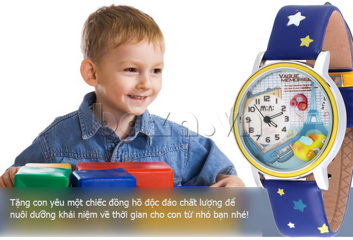 Thiết kế mặt ngộ nghĩnh chắc chắn sẽ thu hút các bé yêu thích chiếc đồng hồ Mini