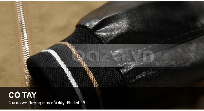 Baza.vn: Cổ tay áo với đường may nổi dày dặn, tinh tế