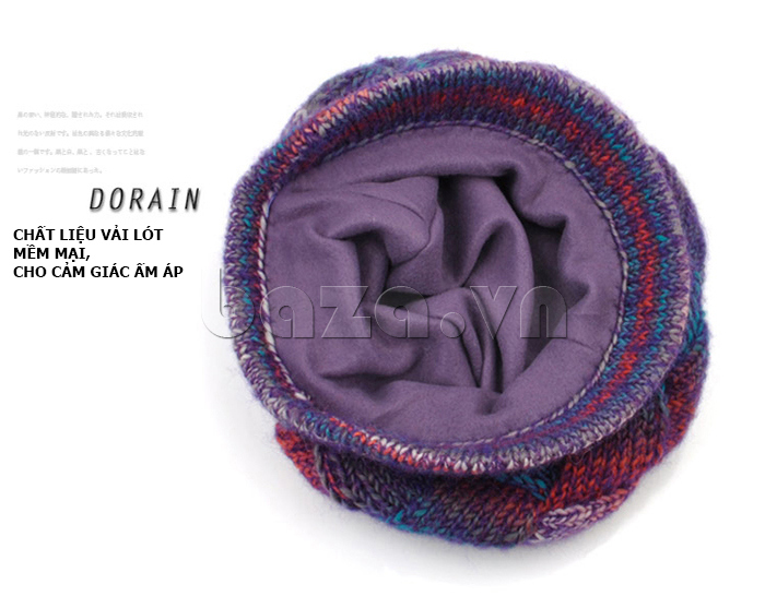 Phụ kiện thời trang " Mũ len nữ Dorain"  vải lót mềm mại
