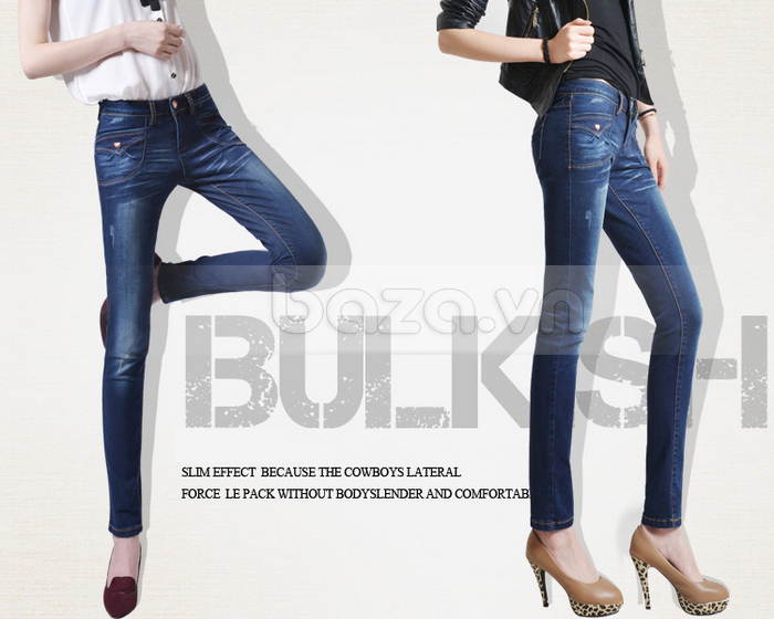Quần Jeans nữ Bulkish ống bút chì kiểu dáng Âu Mỹ sành điệu, cao cấp và đẹp
