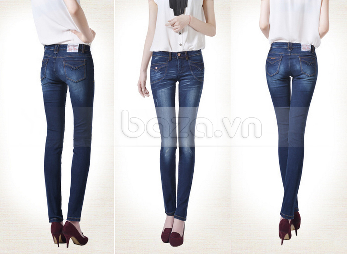 Quần Jeans nữ Bulkish ống bút chì kiểu dáng Âu Mỹ sành điệu, hot