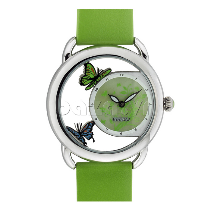 Đồng hồ nữ thời trang Time2U dây đeo xanh lá 