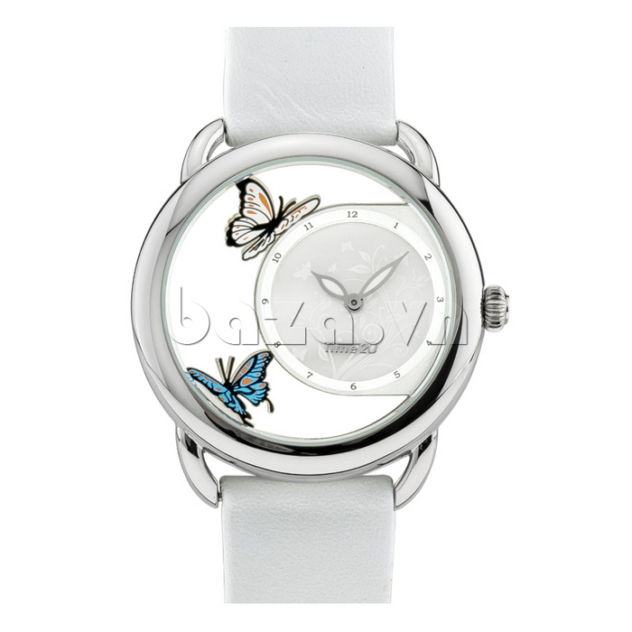 Đồng hồ nữ thời trang Time2U dây đeo trắng trang nhã