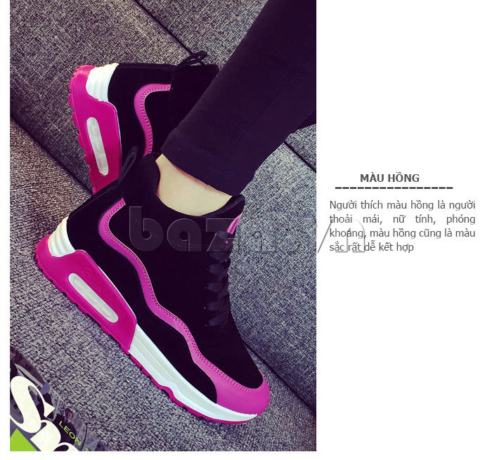 sneaker phong cách Hàn Quốc Montmartre màu hồng 