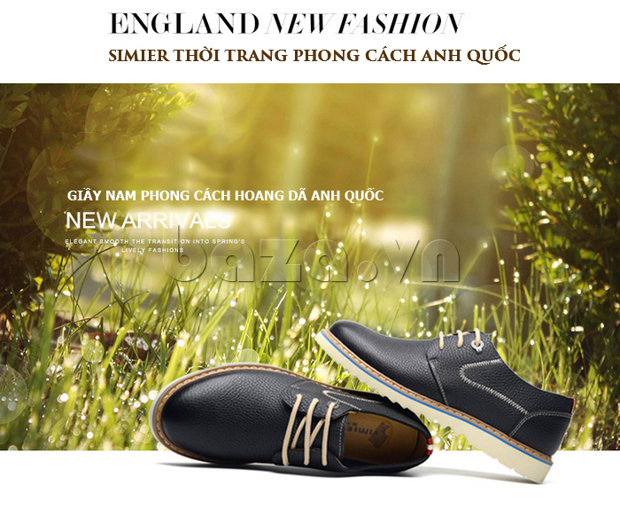 Giày da nam Simier 8129 phong cách Anh quốc