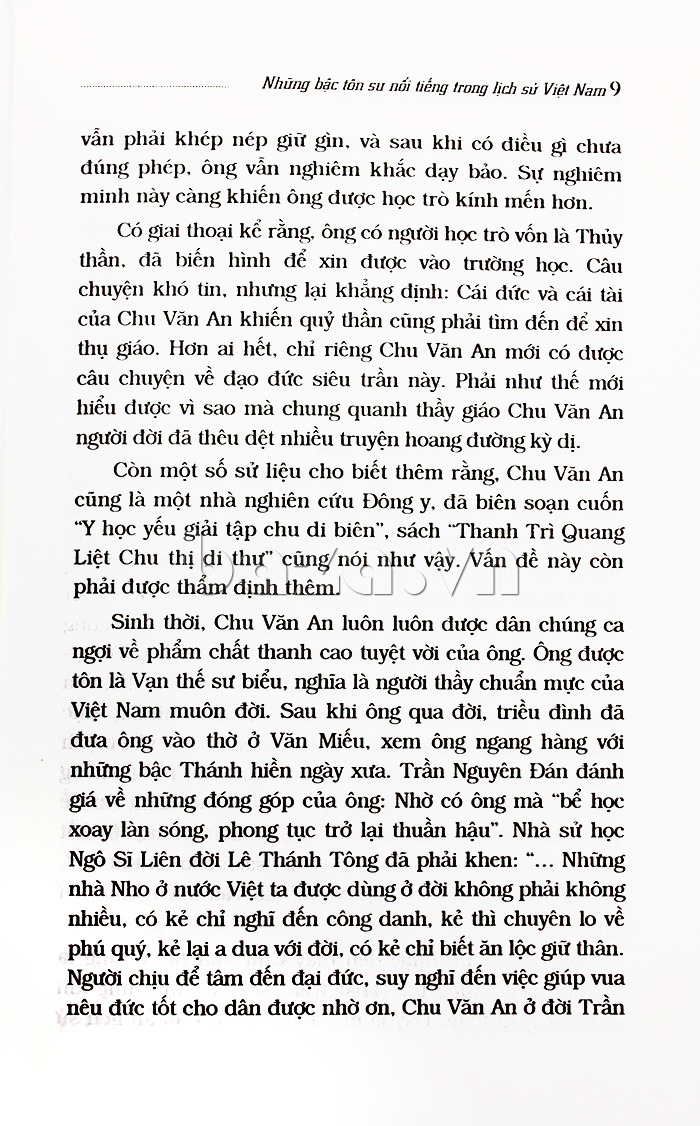 sách văn hóa xã hội " Những bậc tôn sư nổi tiếng trong lịch sử Việt Nam  "  trích đoạn 2
