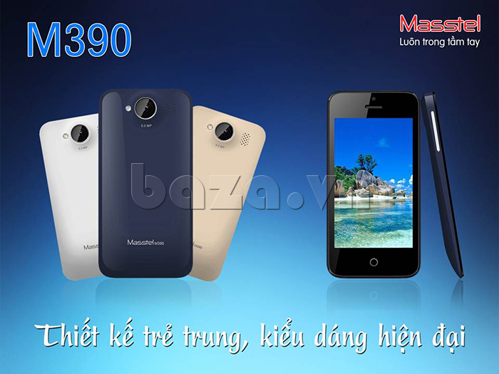 Điện thoại cảm ứng Masstel M390 thiết kế trẻ trung, sành điệu
